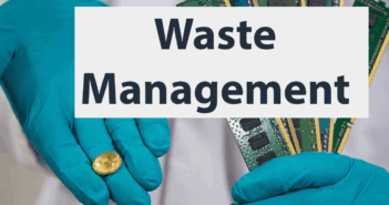 Waste from electrical and electronic equipment poses a challenge to recyclers and a threat to the environment. The UK Royal Mint with the help of industry has developed a process using a low-energy chemical solution that works at room temperature to quickly and efficiently selectively leach out more than 99% of the gold from shredded material. Non-metallic components are further processed into building materials and base metals are extracted and sold to refiners.